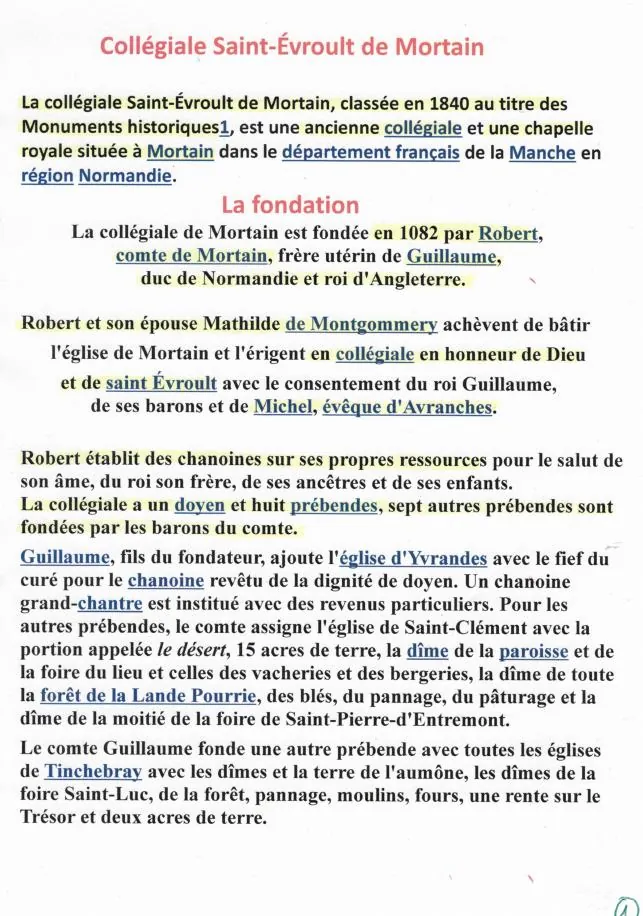 Fondation et chapitre de chanoines