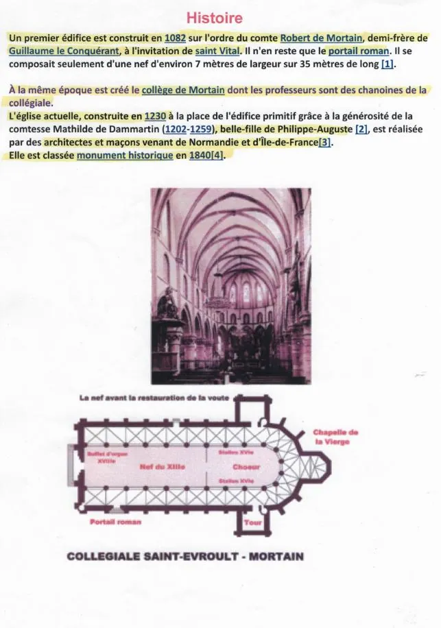 Le plan de la collégiale